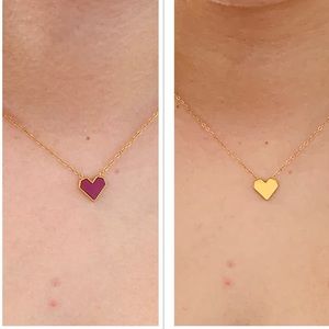 🔥Golden chain with Reversible Heart in Red and Gold